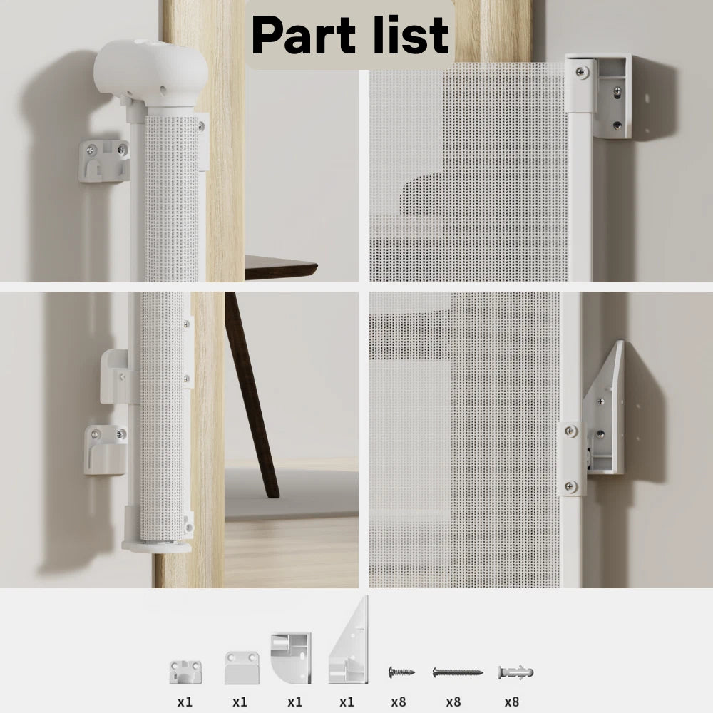 Retractable Baby Safety Gate Child Kids Indoor Pet Mesh Fence Barrier 180cm Wide