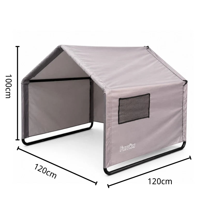 FURRAW 120x120x100cmOutdoor Dog Shade Tent Waterproof Canopy Pet Shelter with Windows