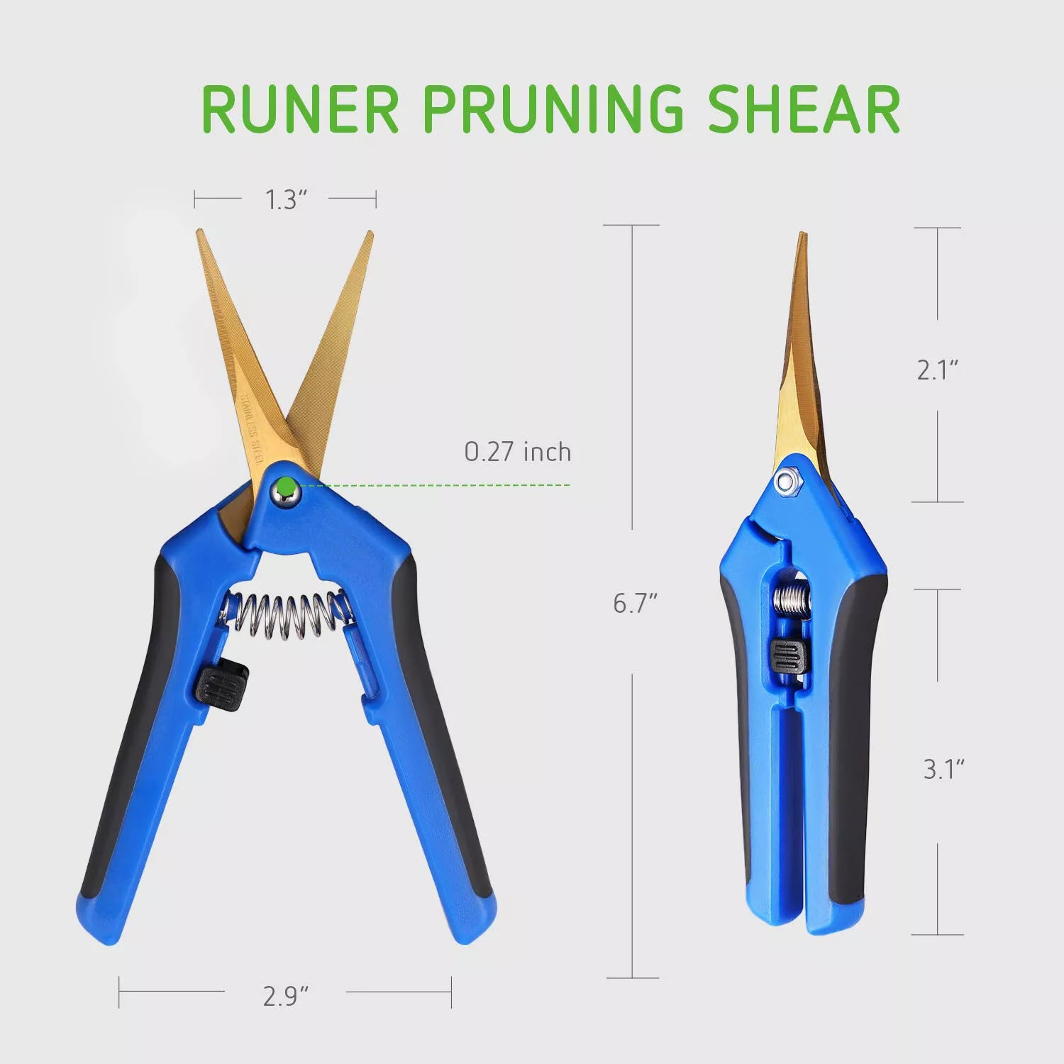 2PCS Gardening Scissors Trimmer Cutter Pruner Curved Blades Branch Pruning Shear