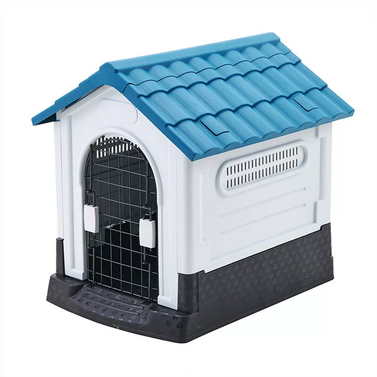 Pet Dog Kennel Outdoor Indoor Plastic Puppy Pet House Kennels Weatherproof L/XL