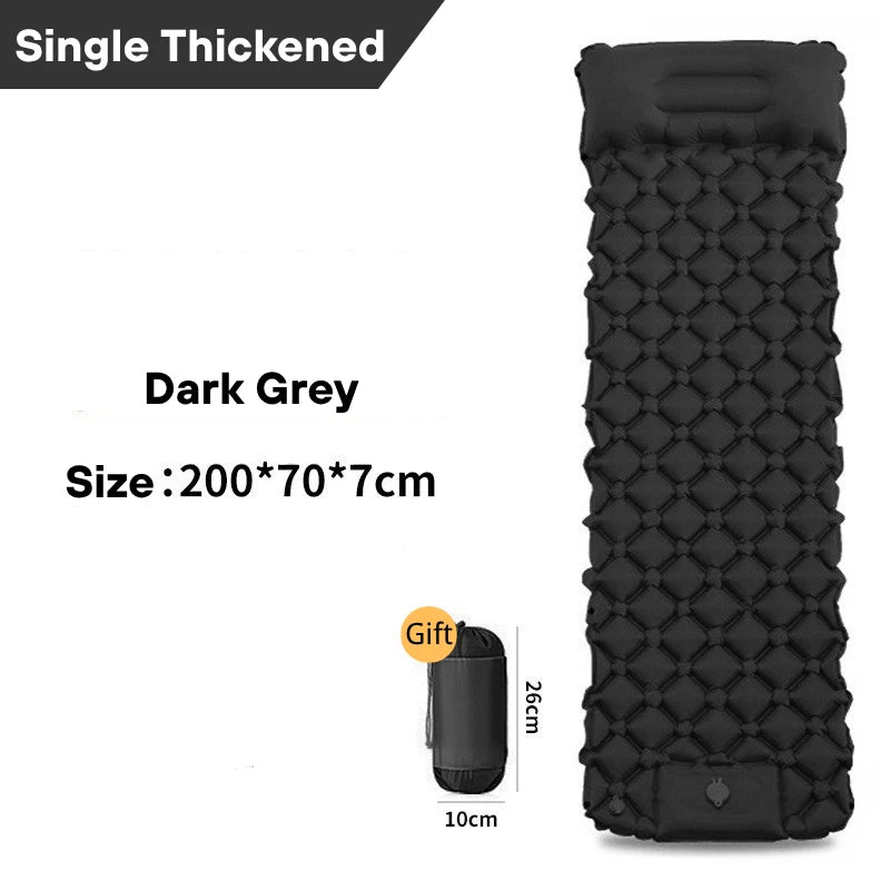 Camping Sleeping Pad with Built-in Foot Pump Lightweight Foldable Travel Air Mat