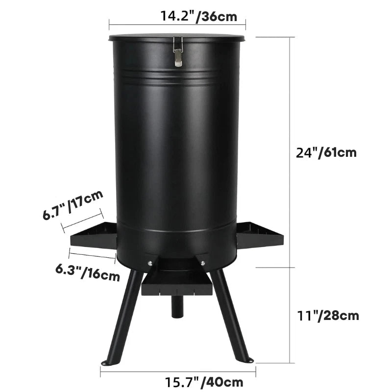 50-75 LB Deer Feeder Weatherproof Auto Dispenser with 3 Feeding Tray Wildlife