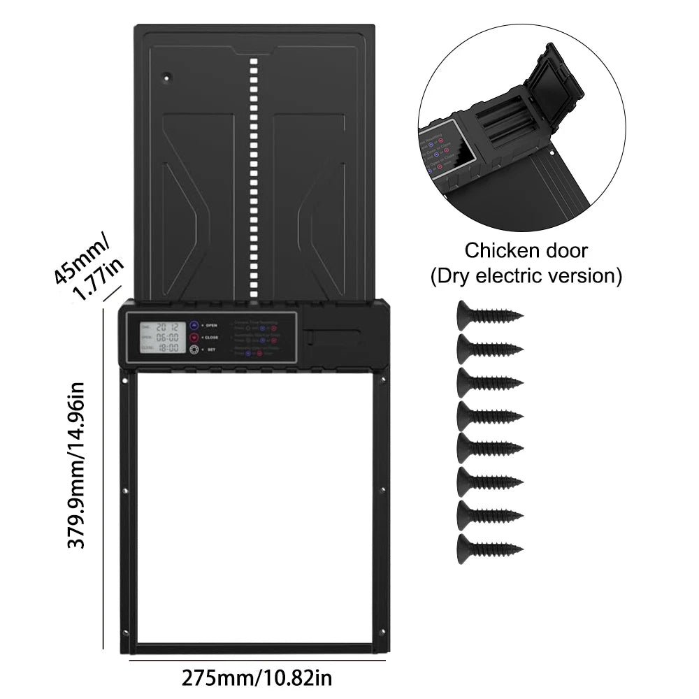Large Chicken Coop Door Opener Automatic Timer Auto Light Sensor Remote Control