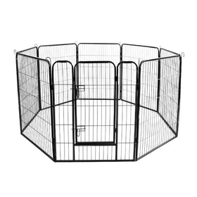 Foldable Pet Metal Playpen Enclosure Cage 8 Panels Puppy Rabbit Play Fence 40 In