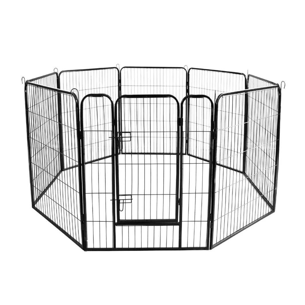 Foldable Pet Metal Playpen Enclosure Cage 8 Panels Puppy Rabbit Play Fence 40 In