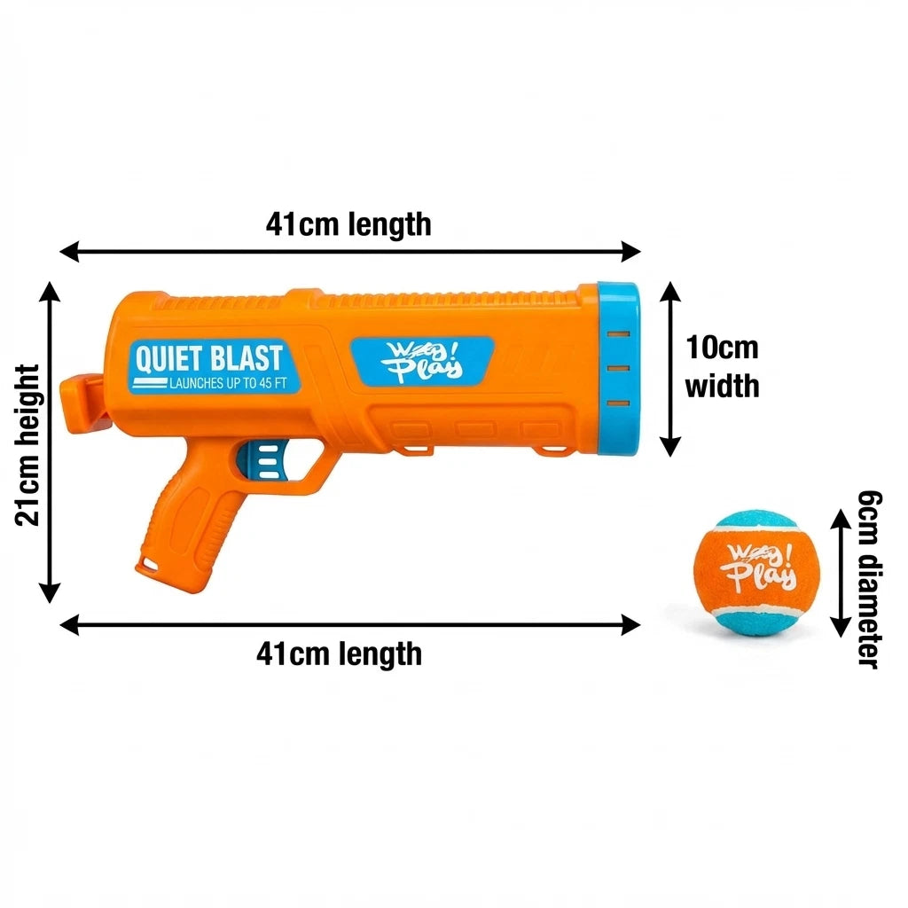 Dog Ball Launcher Blaster Shooter Gun Thrower Puppy Pet Toy Play Tennis Fetch AU