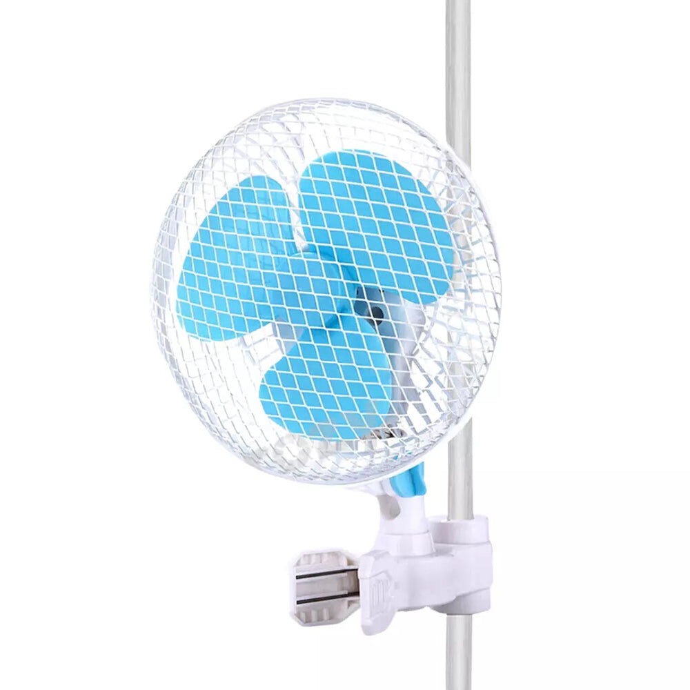Hydroponics 2 Speed Clip Desk Fan 160mm Quiet Vertical 6" Oscillating Fan Fit Grows Tent Pole