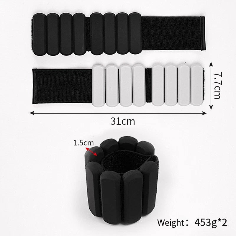 1/2/4 Pair Adjustable Weighted Bangles Ankle Wrist Weights Fitness Running Gym