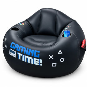 Inflatable Gaming Chair Sofa Footstool Cup Holder Air Bean Bag Gamer Room Decor
