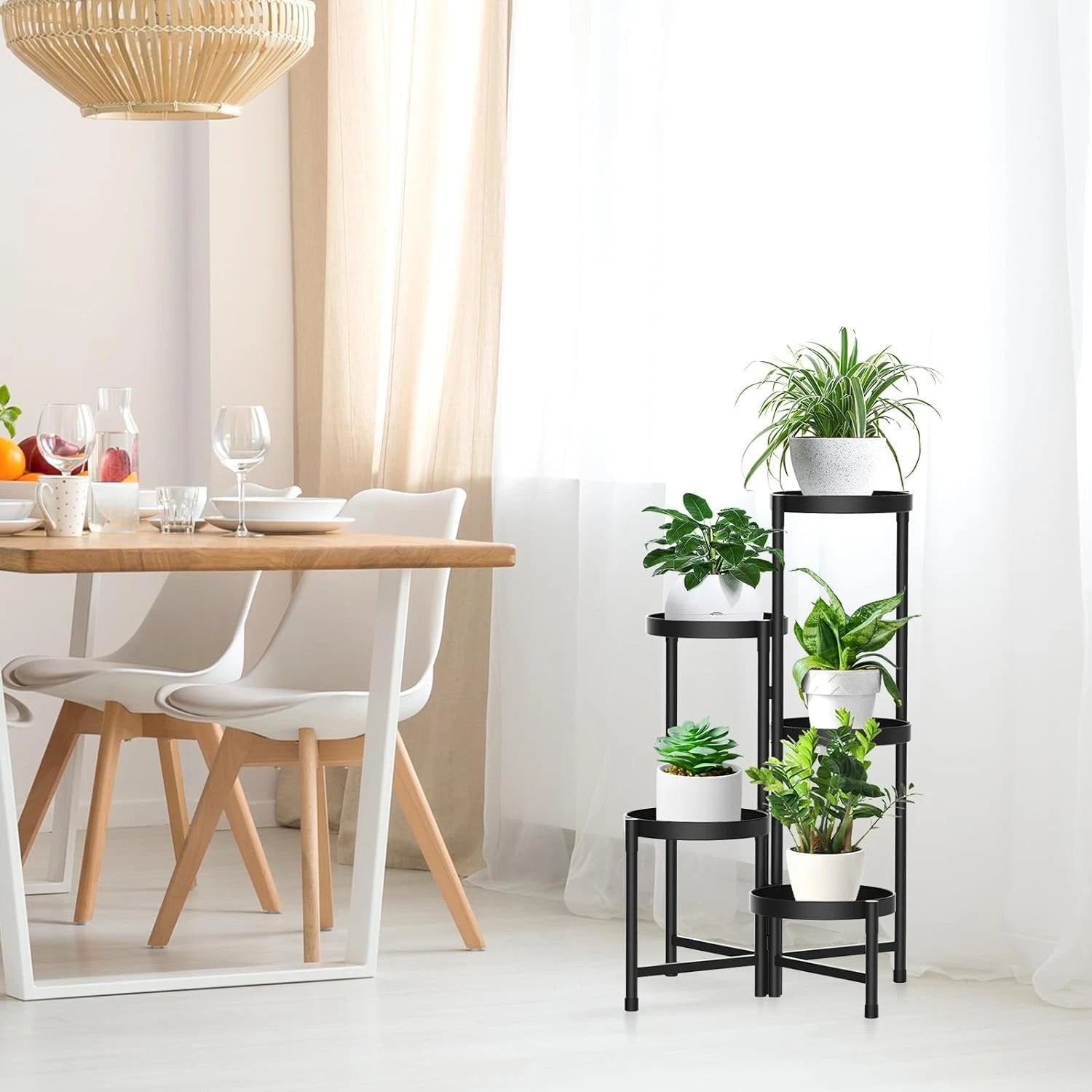 5 Tier Metal Plant Stand Foldable Shelf Flower Pot Holder Garden Balcony Outdoor