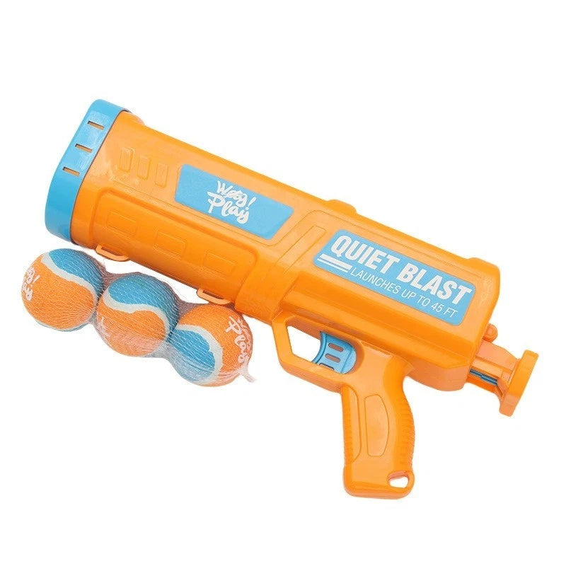 Dog Ball Launcher Blaster Shooter Gun Thrower Puppy Pet Toy Play Tennis Fetch AU