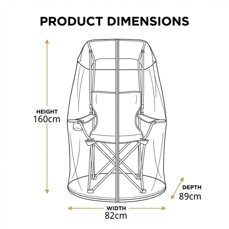 Camping Chair with Canopy Shade and Mosquito Net Folding Outdoor Fishing Beach