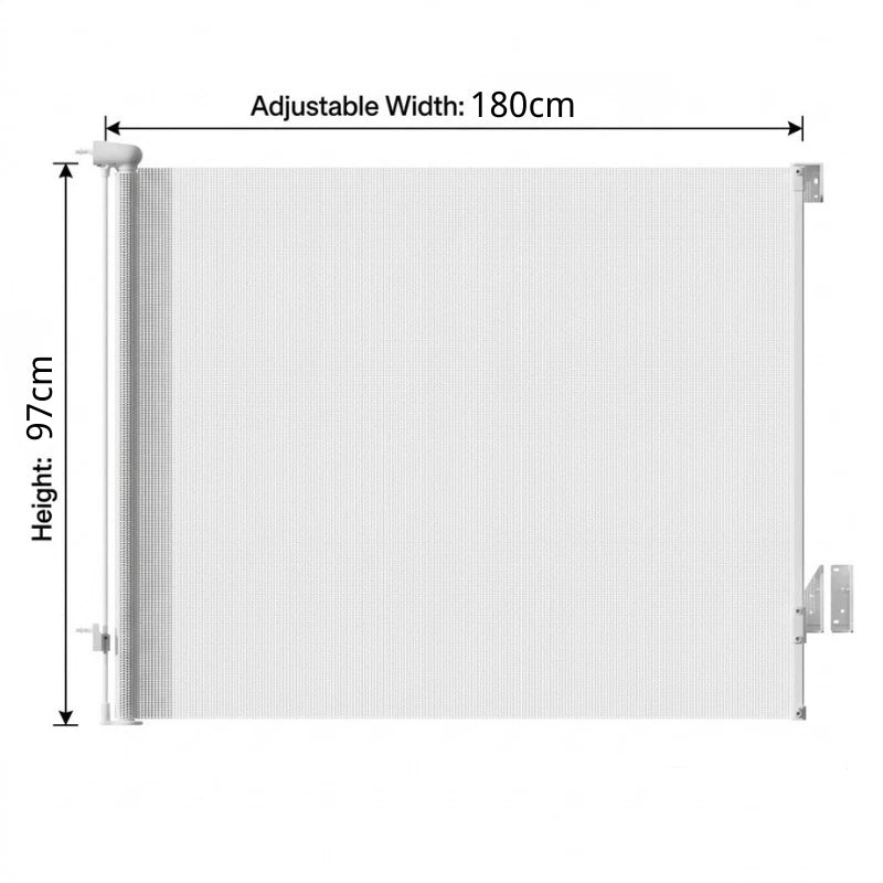 Retractable Baby Safety Gate Child Kids Indoor Pet Mesh Fence Barrier 180cm Wide