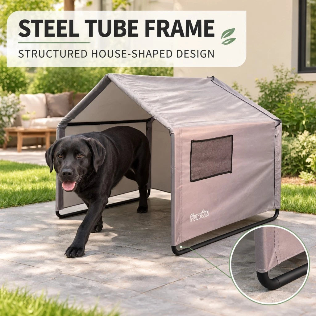 FURRAW 120x120x100cmOutdoor Dog Shade Tent Waterproof Canopy Pet Shelter with Windows