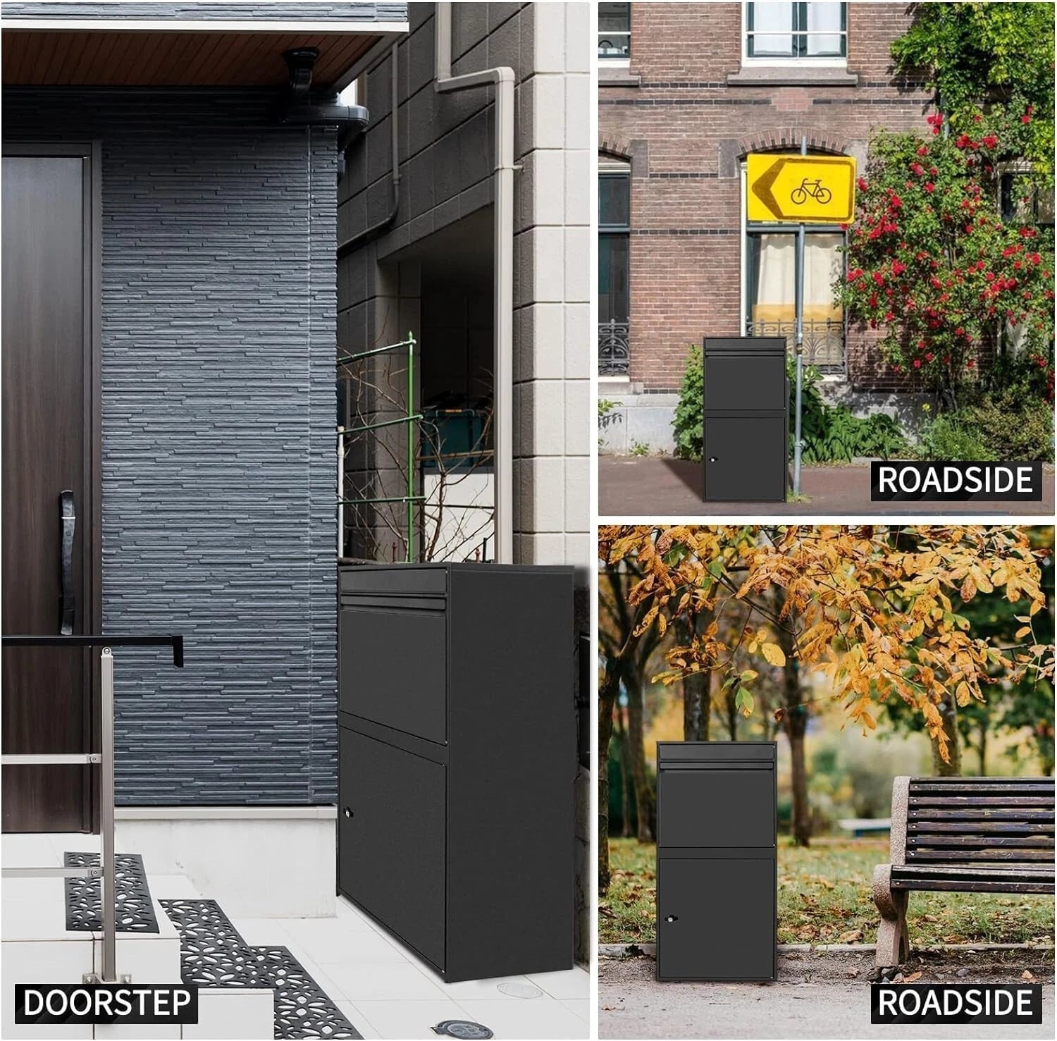 XL Package Delivery Box Galvanized Steel Parcel Drop Box Outside Parcel Mailbox
