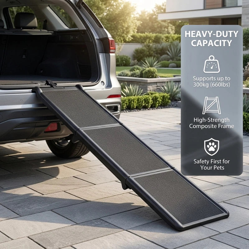 Foldable Dog Ramp Pet Car Stairs Steps Travel Ladder Portable Adjust SUV Sofa