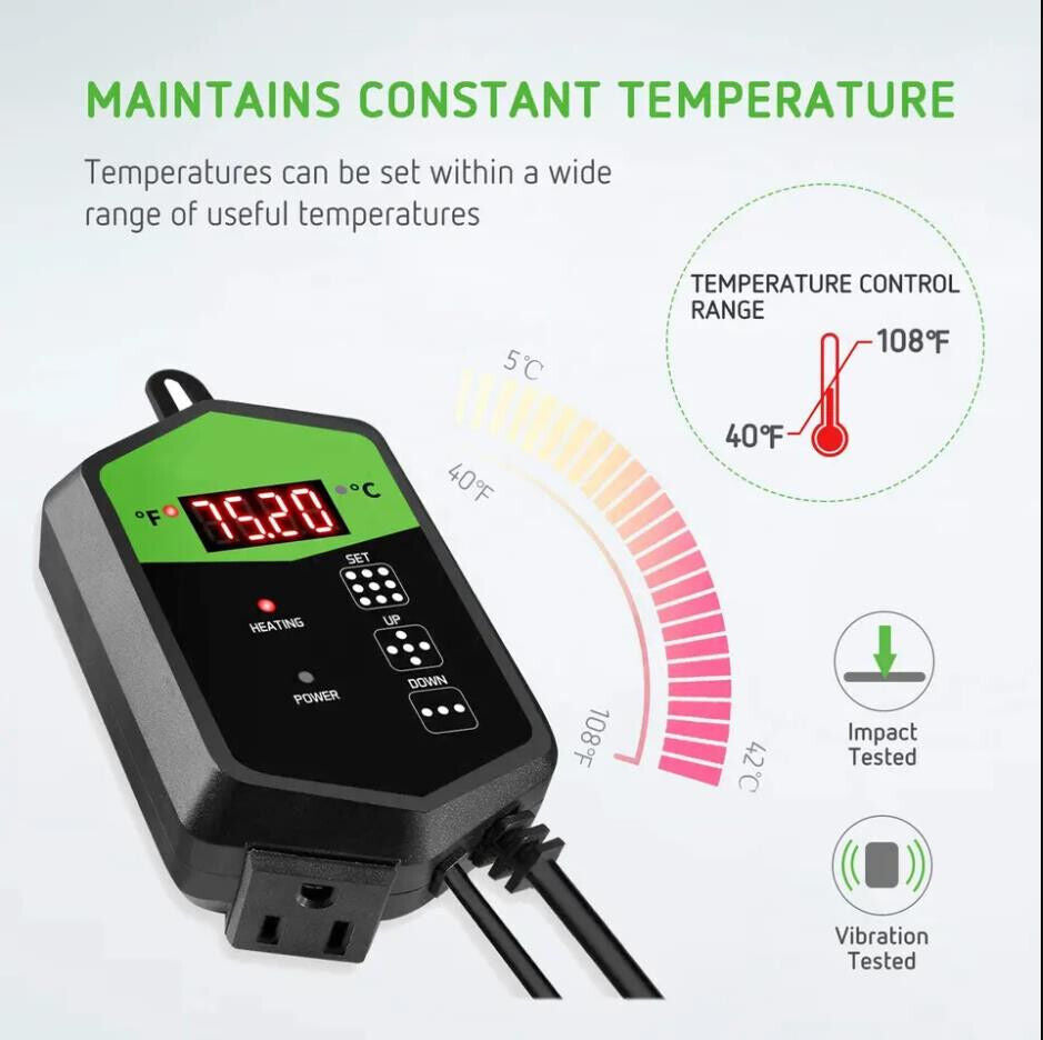 Seedling Heat Mat Thermostat Germinating Digital Temperature Controller