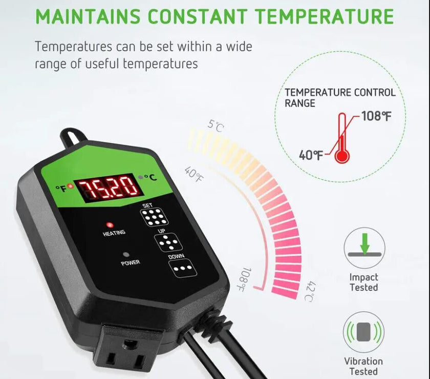 Seedling Heat Mat Thermostat Germinating Digital Temperature Controller