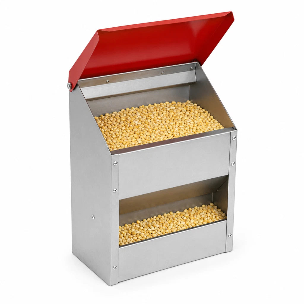 14kg Automatic Chicken Feeder Wall Mounted Self Opening Poultry Food Dispenser