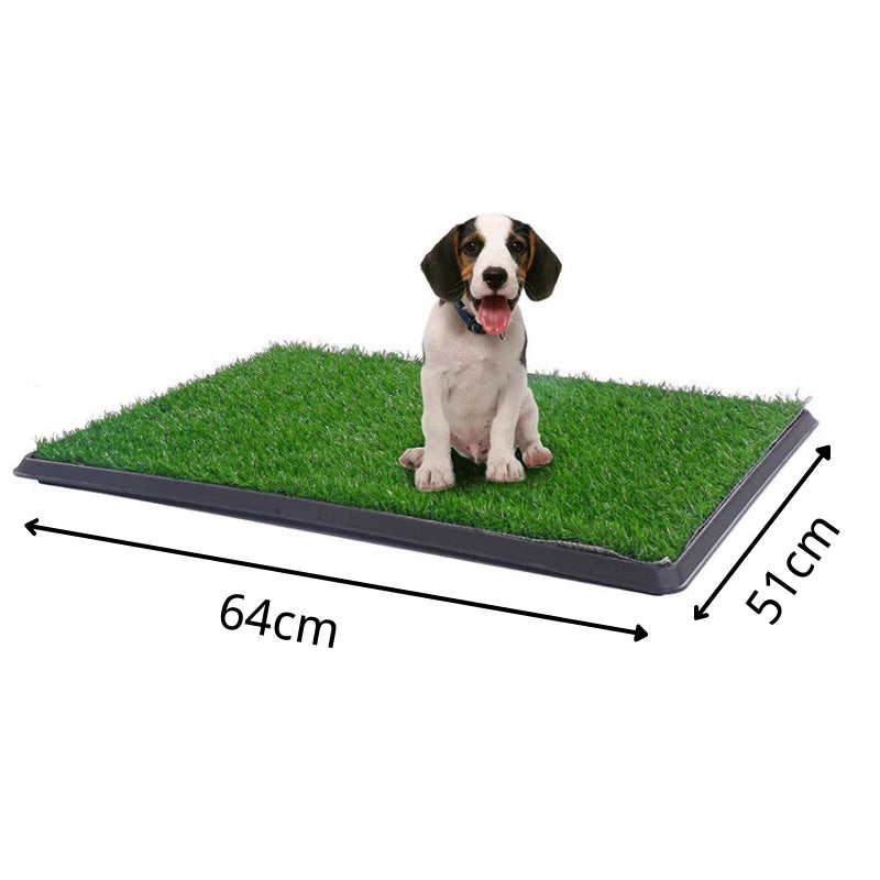 Indoor Dog Puppy Potty Training Artificial Grass Pad Tray 64x51cm Pet Toilet Mat