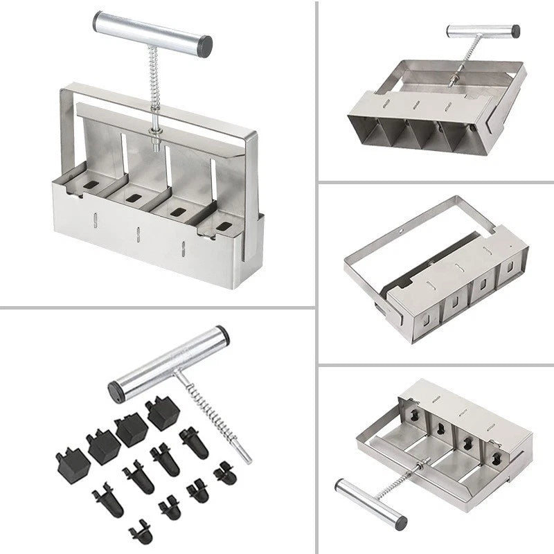 4 Cell Soil Blocker Seed Starting Tool Manual Garden Propagation Maker for Seedlings