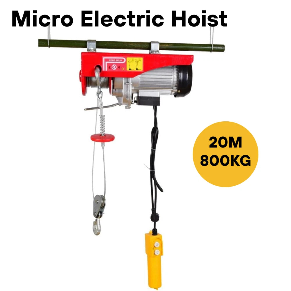 Micro Electric Hoist 220V Household Small Winch Crane Wired Remote 200-800Kg
