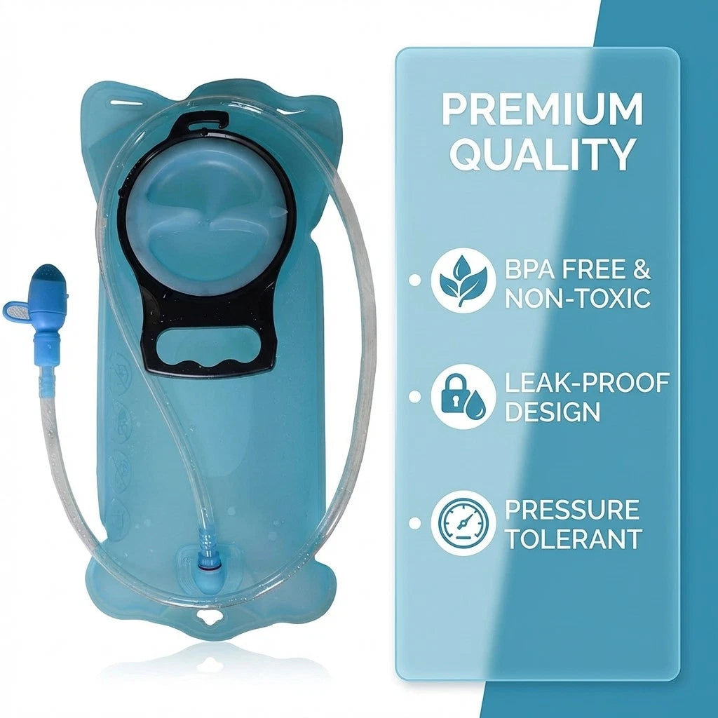 Water Reservoir Leak Proof Hydration Bladder BPA Free Hiking Running Marathon 2L