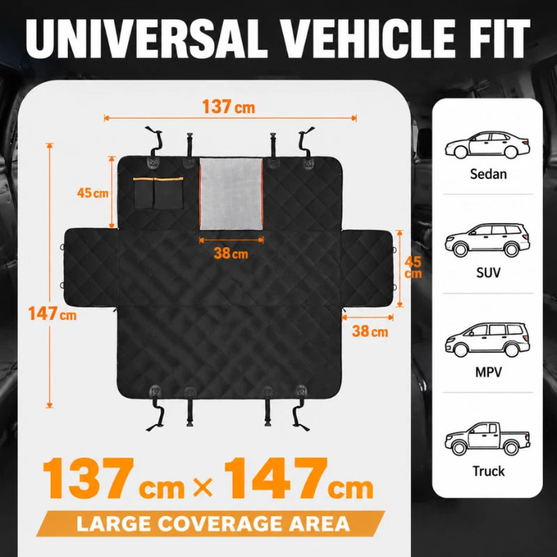 Premium Pet Car Cat Dog Back Seat Cover Hammock NonSlip Protector Mat Waterproof