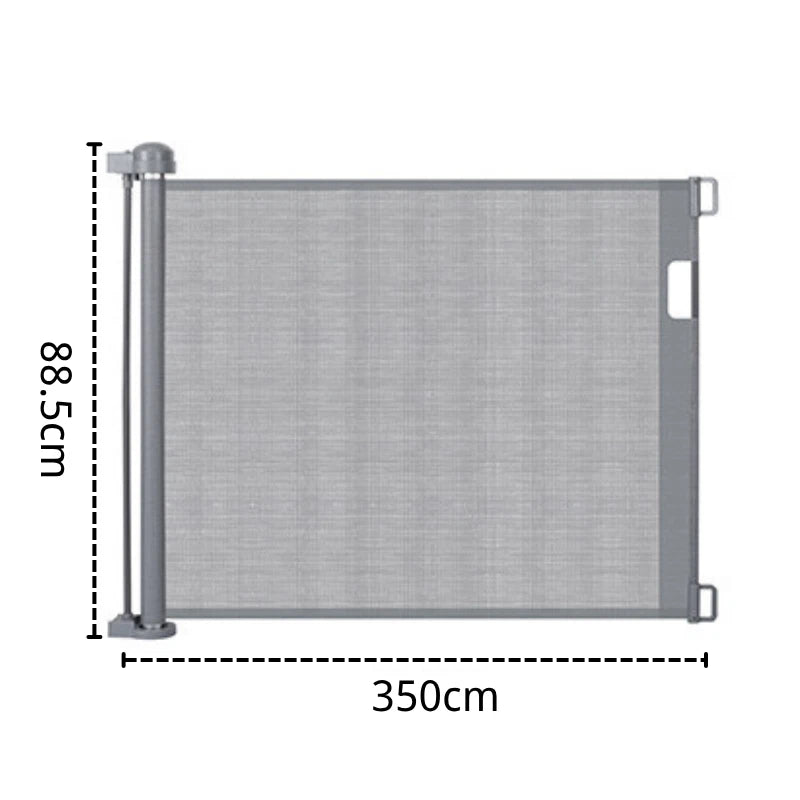 350 x 89 cmRetractable Baby Gate Safety Mesh Children Pet Dog Stairs Doorways