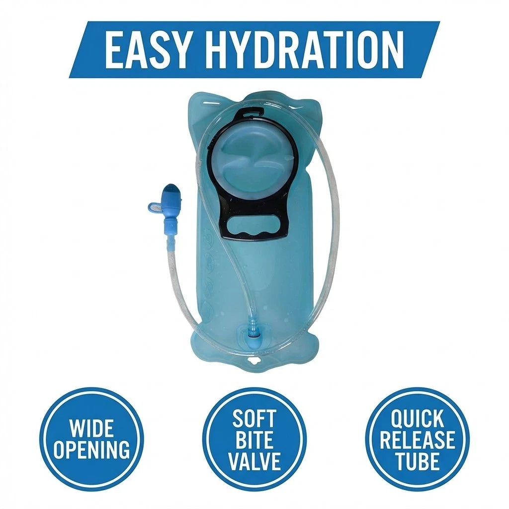 Water Reservoir Leak Proof Hydration Bladder BPA Free Hiking Running Marathon 2L