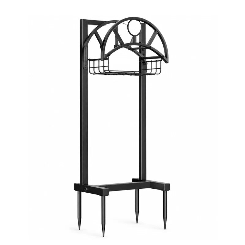 Garden Hose Holder Detachable Storage Hose Reel Rack Freestanding Outside Yard