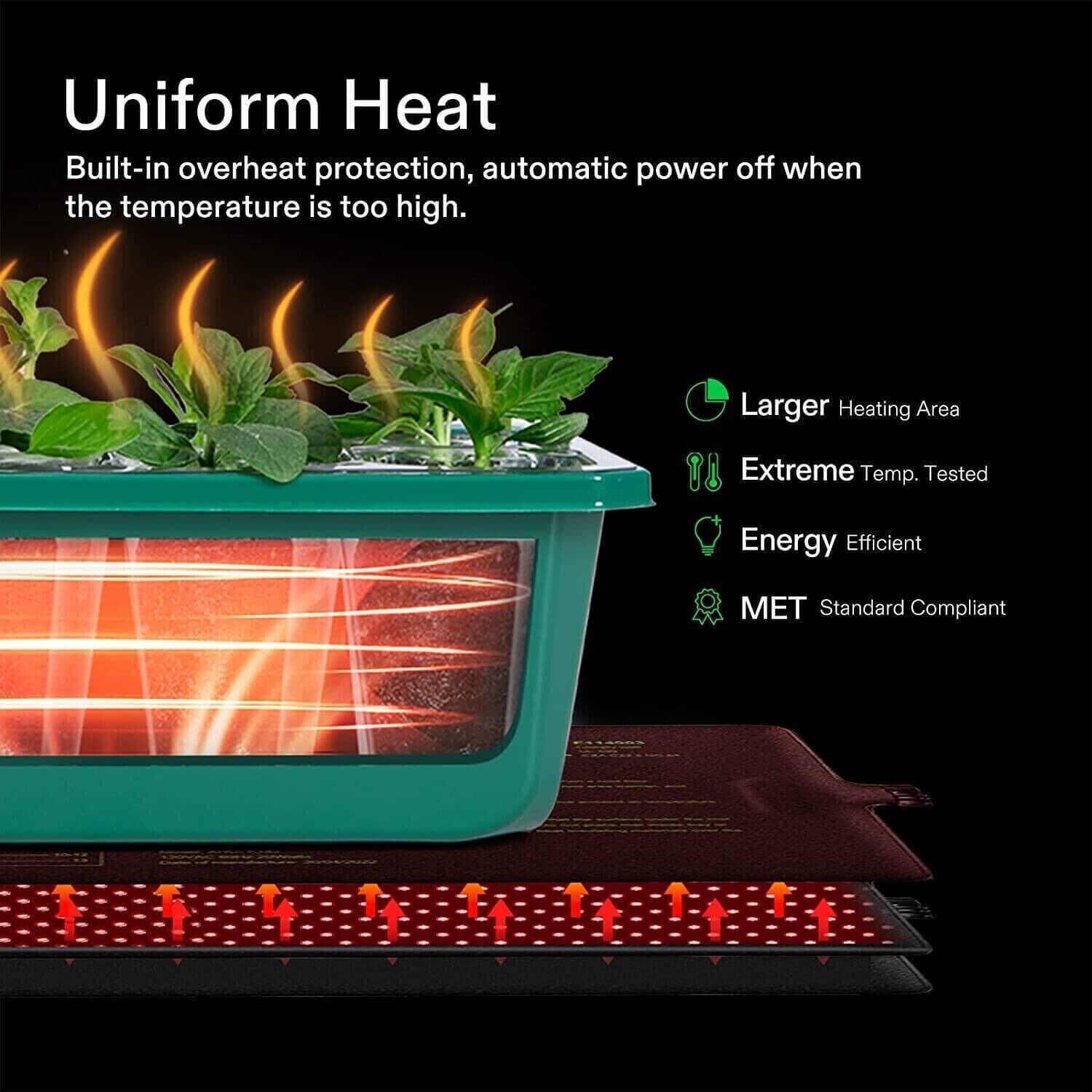 Large Seedling Heat Mat Heating Pad for Hydroponics Propagation Germination