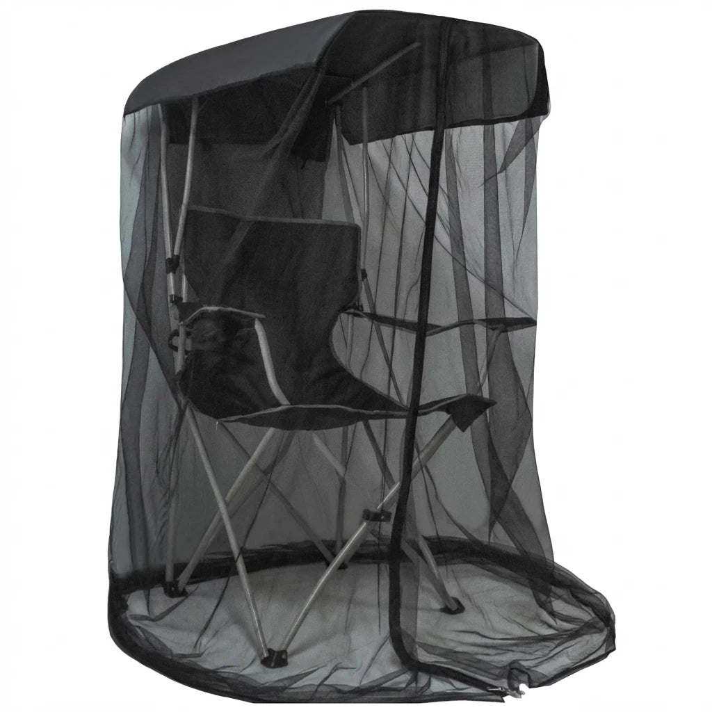 Camping Chair with Canopy Shade and Mosquito Net Folding Outdoor Fishing Beach