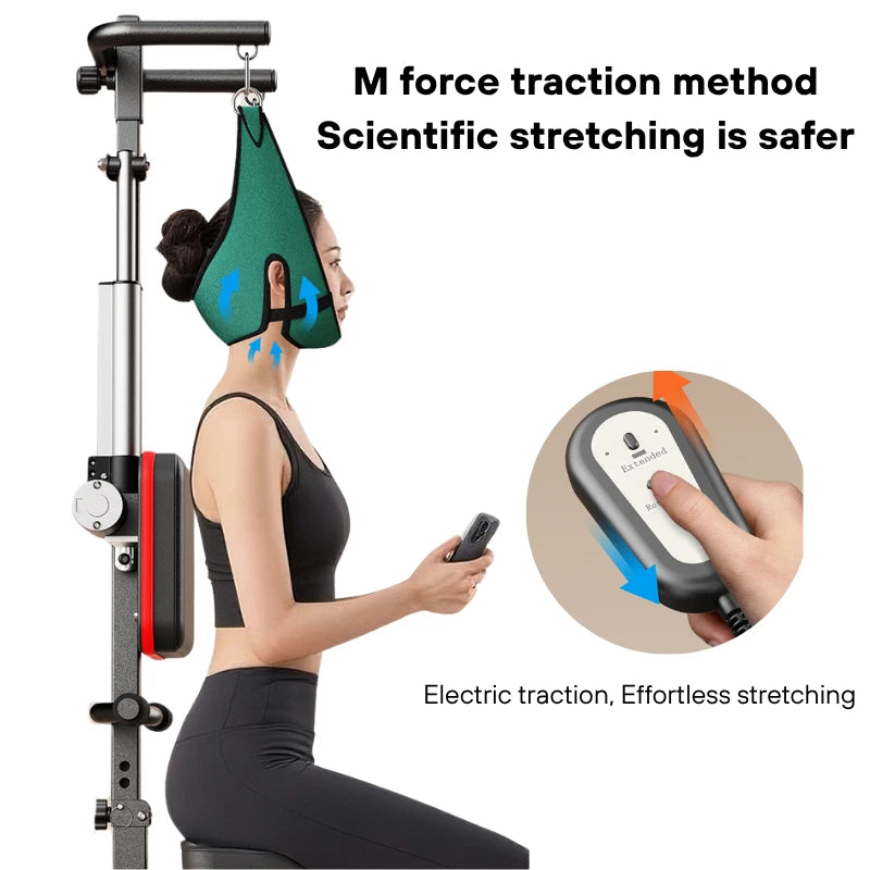 Neck Stretcher Spine Traction Chair Cervical Pain Relief Hammock Home Gym Use