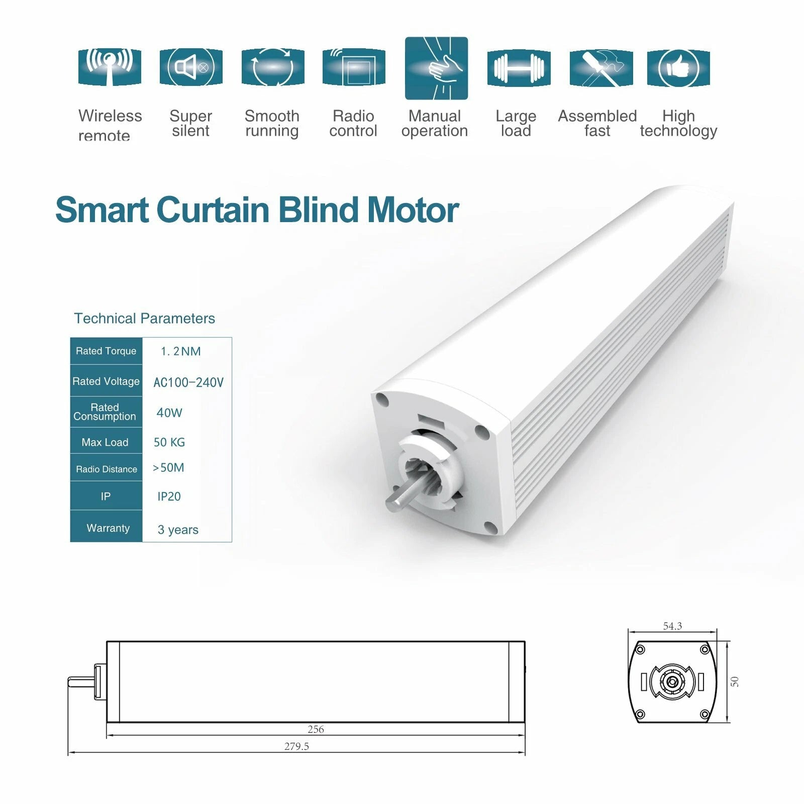Smart Electric Curtain Track WiFi Motorised Curtain Rail System with Remote Control