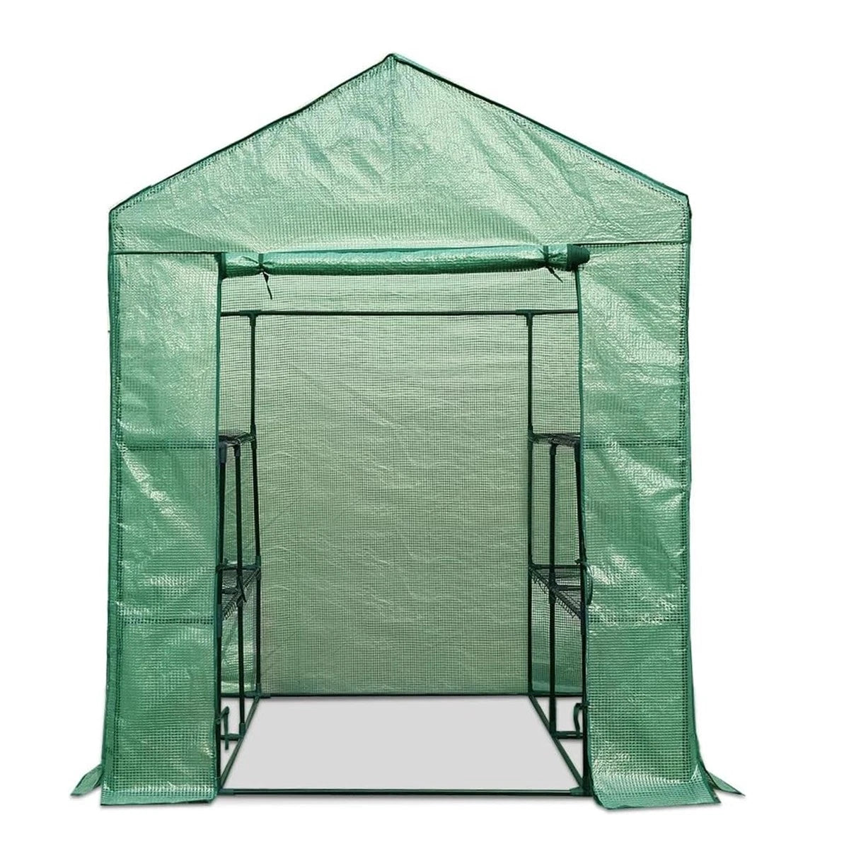 Greenhouse Garden Storage Shed Walk in Tunnel Green House 8 Shelves 2x1.5x1.5M