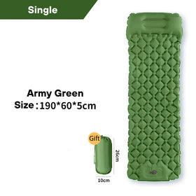 Camping Sleeping Pad with Built-in Foot Pump Lightweight Foldable Travel Air Mat