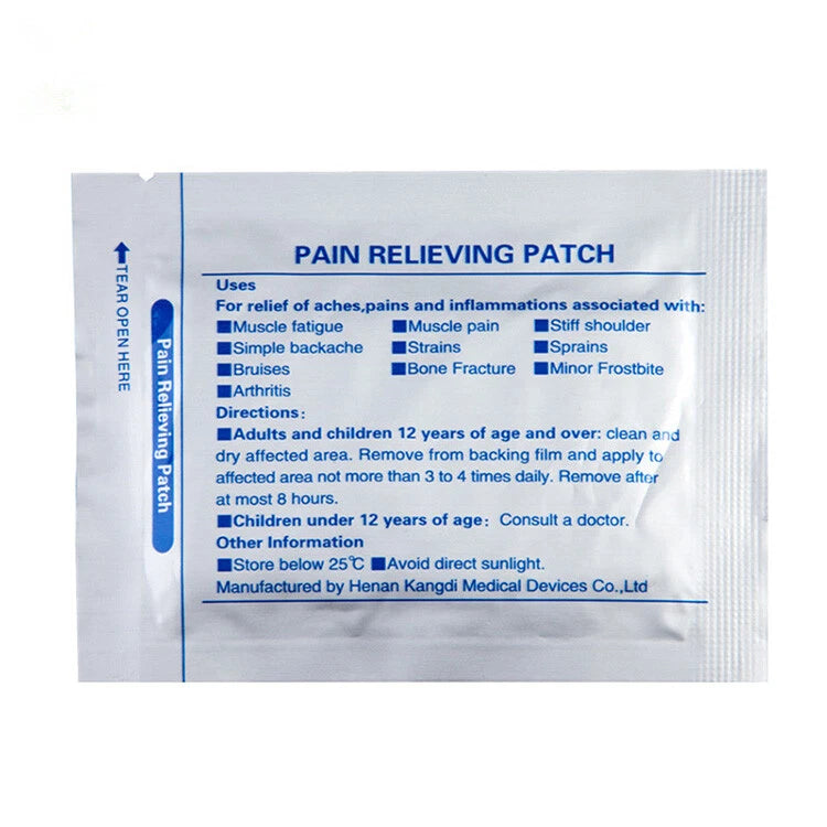 Menthol Cooling Pain Relief Patches 6.5x4cm for Muscle Aches Joint & Arthritis Discomfort