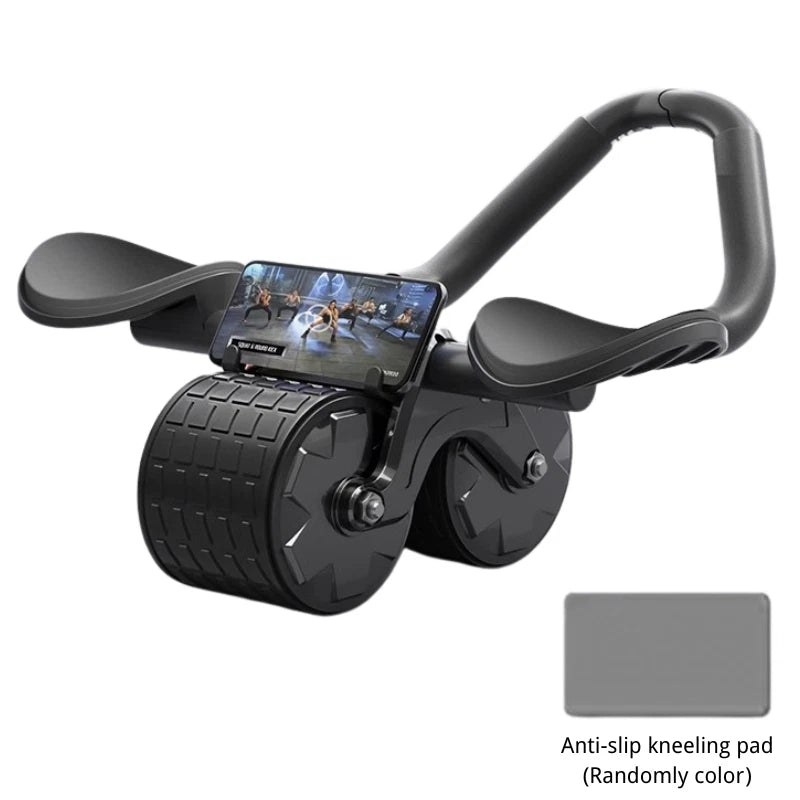 Automatic Rebound Ab Roller Abdominal Wheel Elbow Support Anti-Slip Fitness Gym