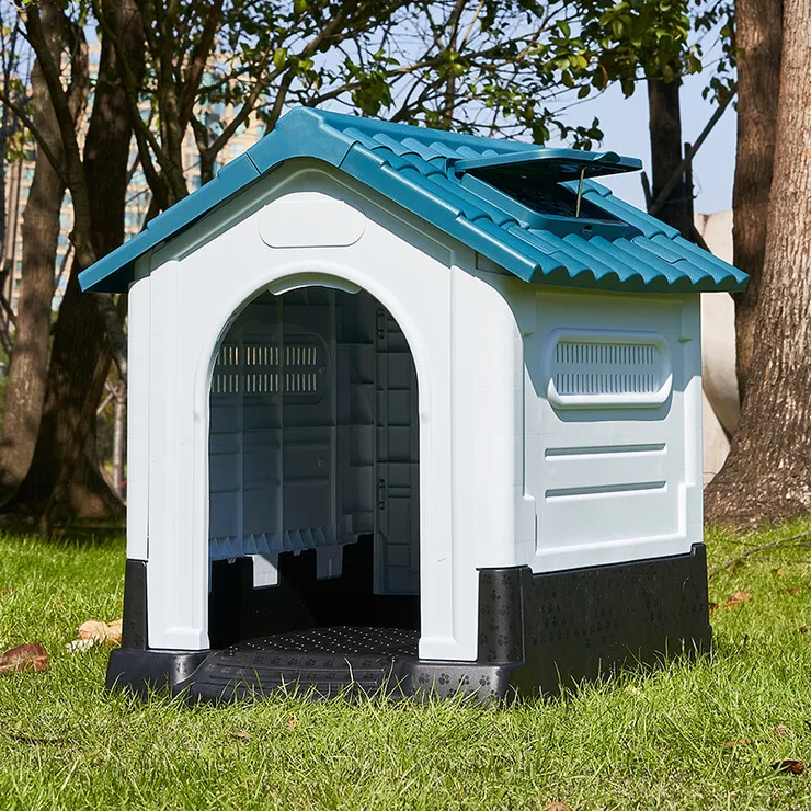 Pet Dog Kennel Outdoor Indoor Plastic Puppy Pet House Kennels Weatherproof L/XL