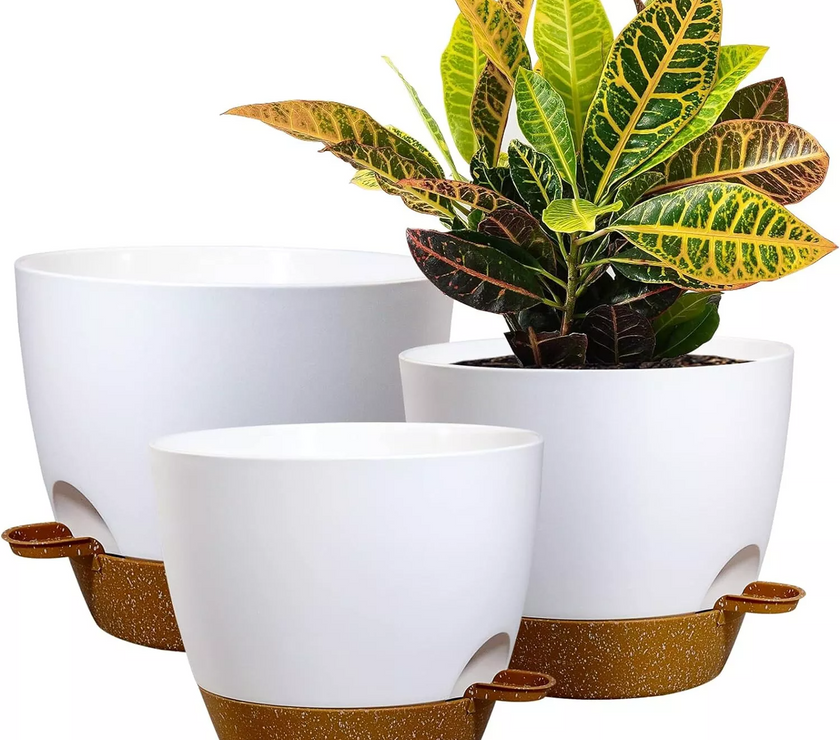 9/10/12 inch 3PCS Self Watering Planters Kit Indoor Garden Plants Flower Pots