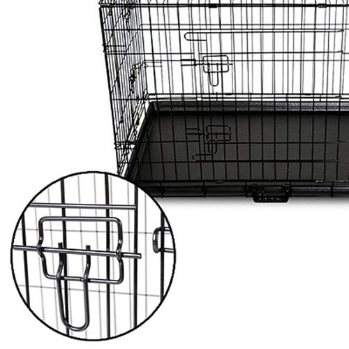 24"~ 48" Dog Cage Crate Kennel Rabbit Cat Collapsible Metal Cages Playpen Large