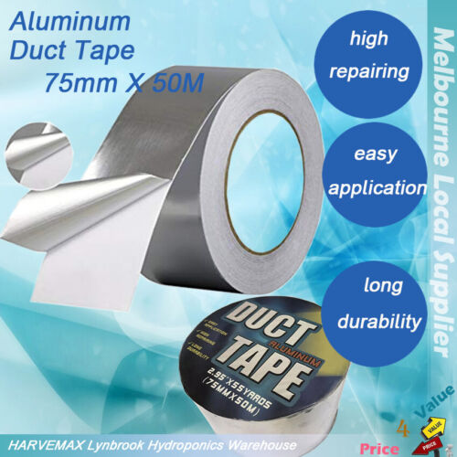 Silver Foil Aluminum Insulation Duct Tape 50mm*50m for Ducting Ventilation Kit